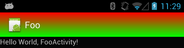 Multi-color action bar